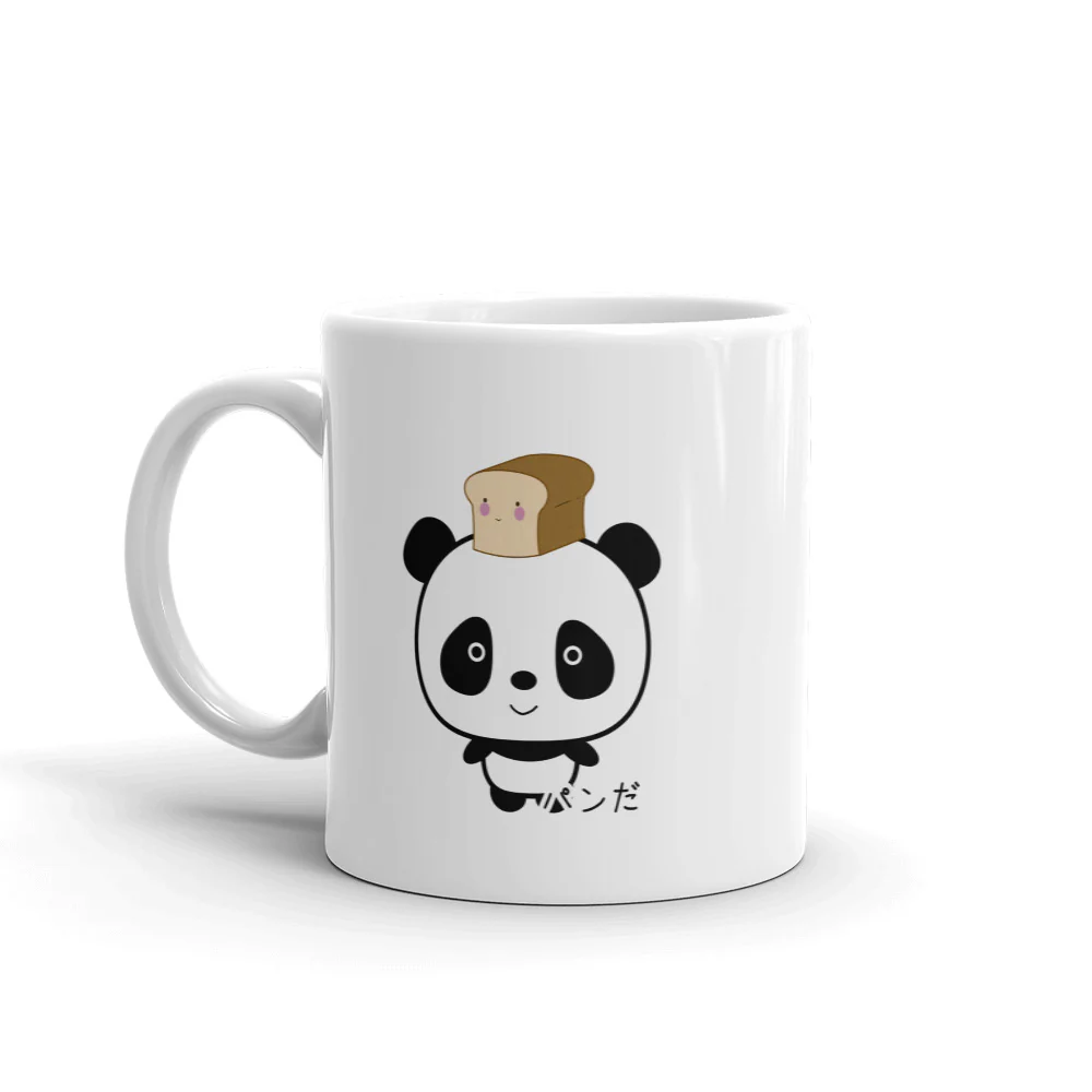 Cute and Kawaii Panda with Bread Pan Da! in Japanese Mug - Image 3