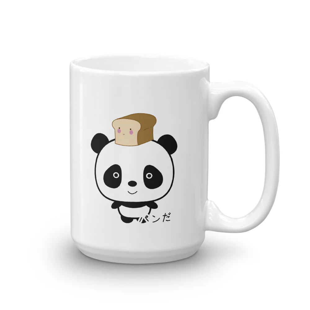 Cute and Kawaii Panda with Bread Pan Da! in Japanese Mug - Image 4