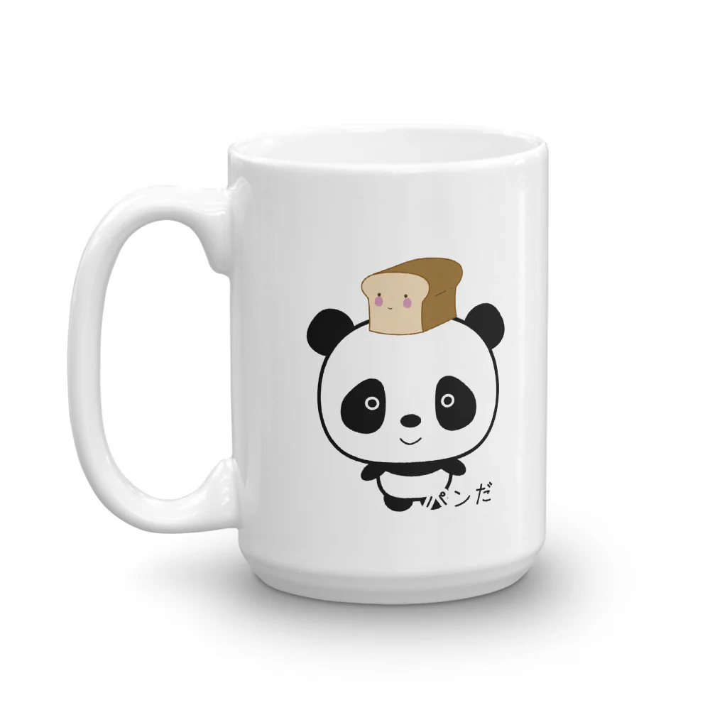 Cute and Kawaii Panda with Bread Pan Da! in Japanese Mug - Image 5