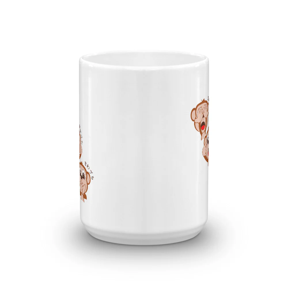 三猿 Sanzaru The Three Wise Monkeys in Japanese Mug - Image 6